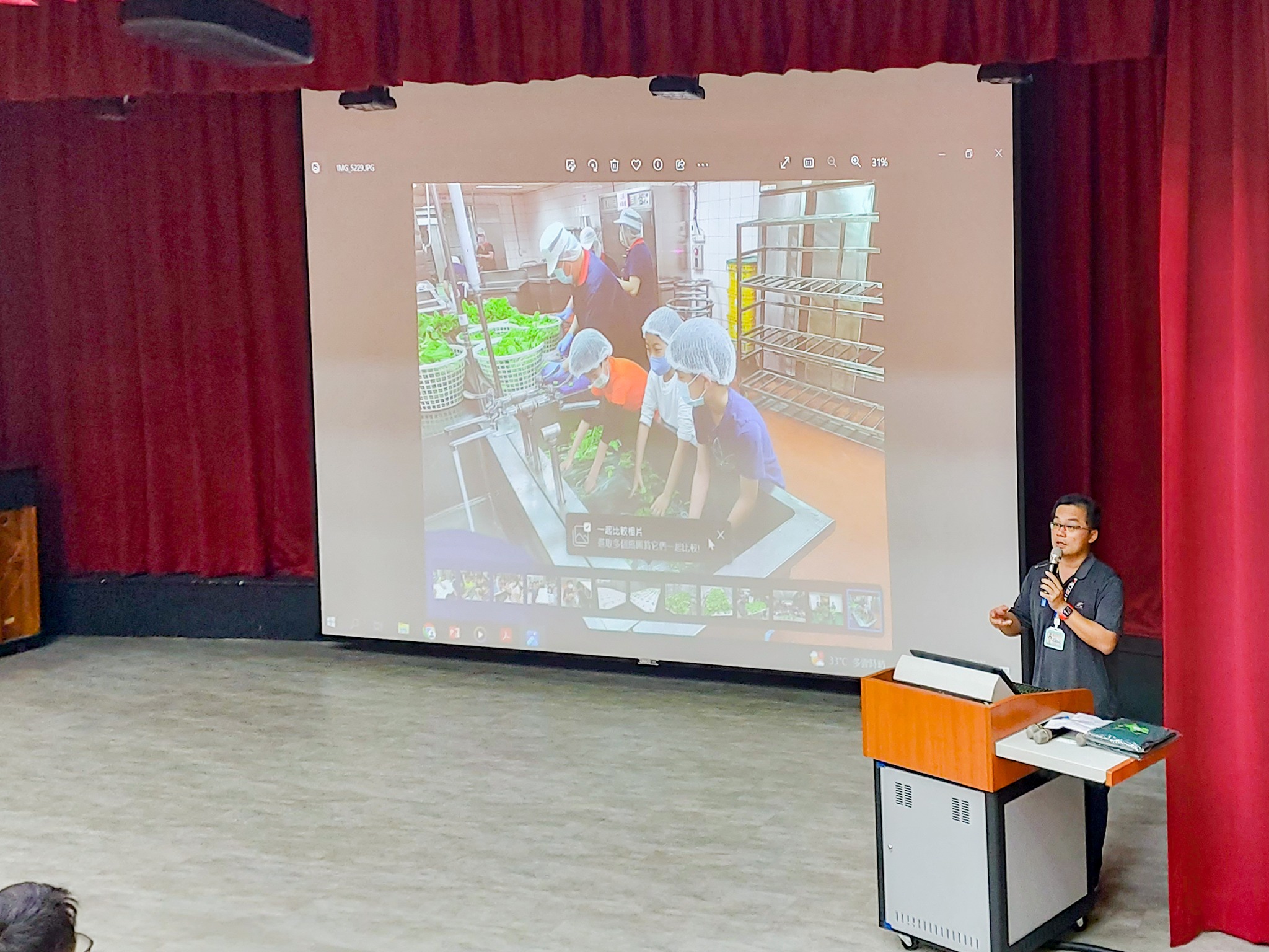 臺北市松山區健康國民小學蔡孟憲學務主任進行食農教育現場分享。