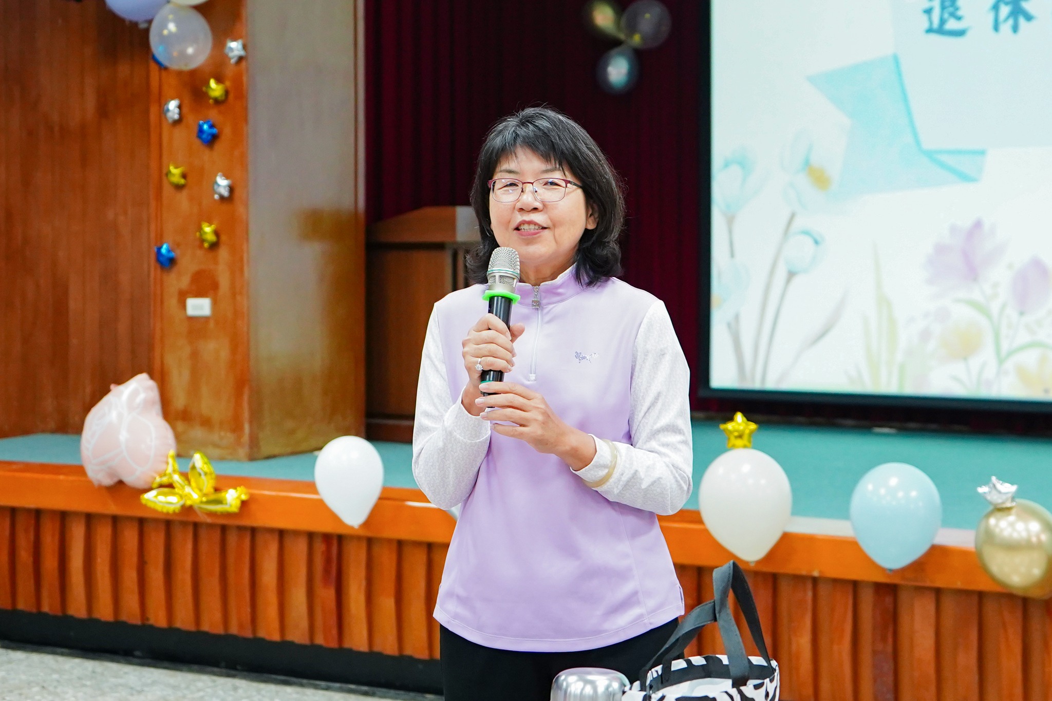 楊宏瑛場長致詞時感謝退離同仁的用心付出。