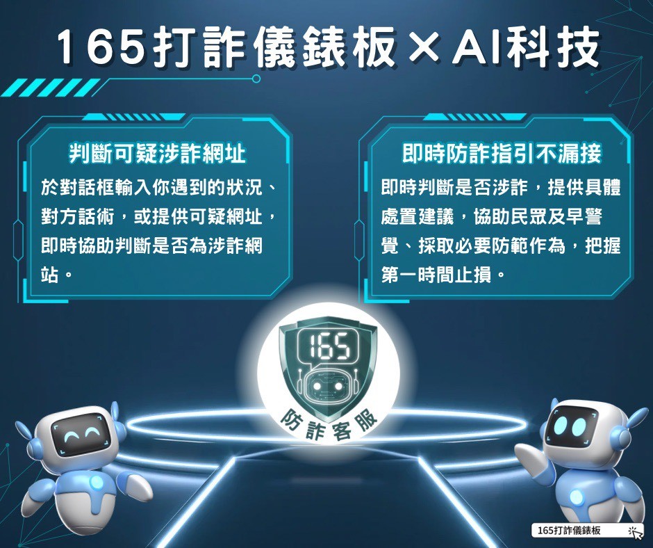 「165打詐儀錶板」AI智能客服小幫手功能-2