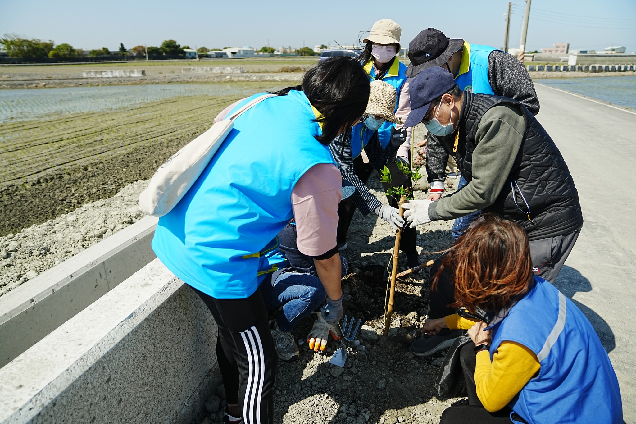 本場同仁同心協力共同植樹。