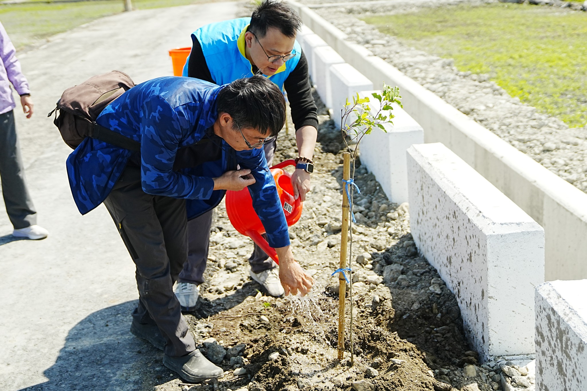 本場同仁同心協力共同植樹。