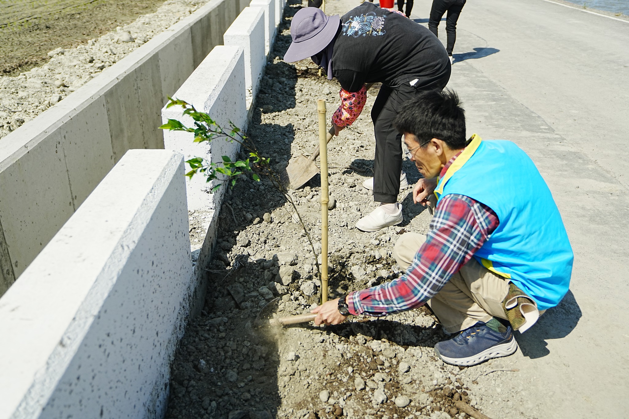 本場同仁同心協力共同植樹。