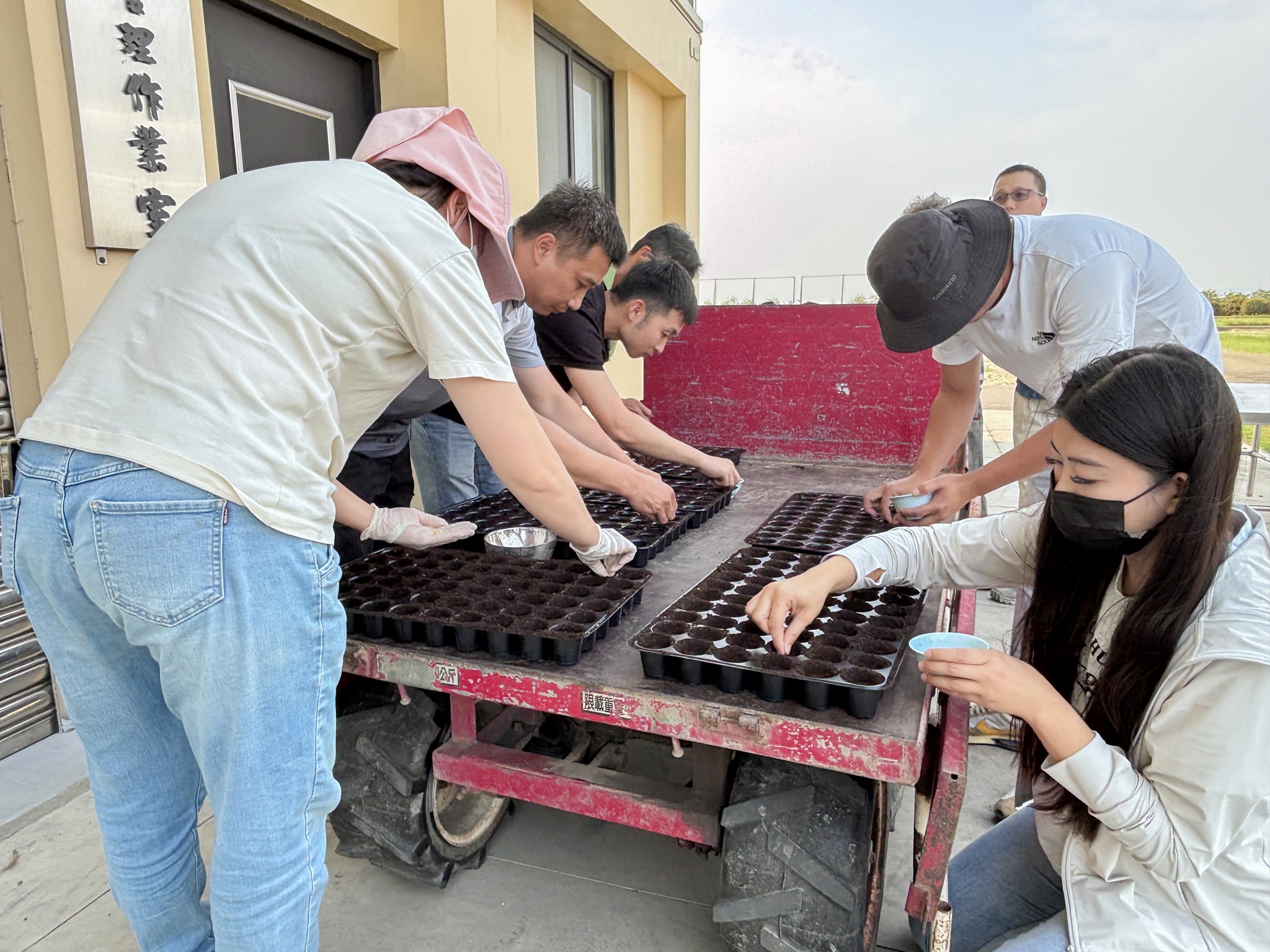 學員進行育苗實作。