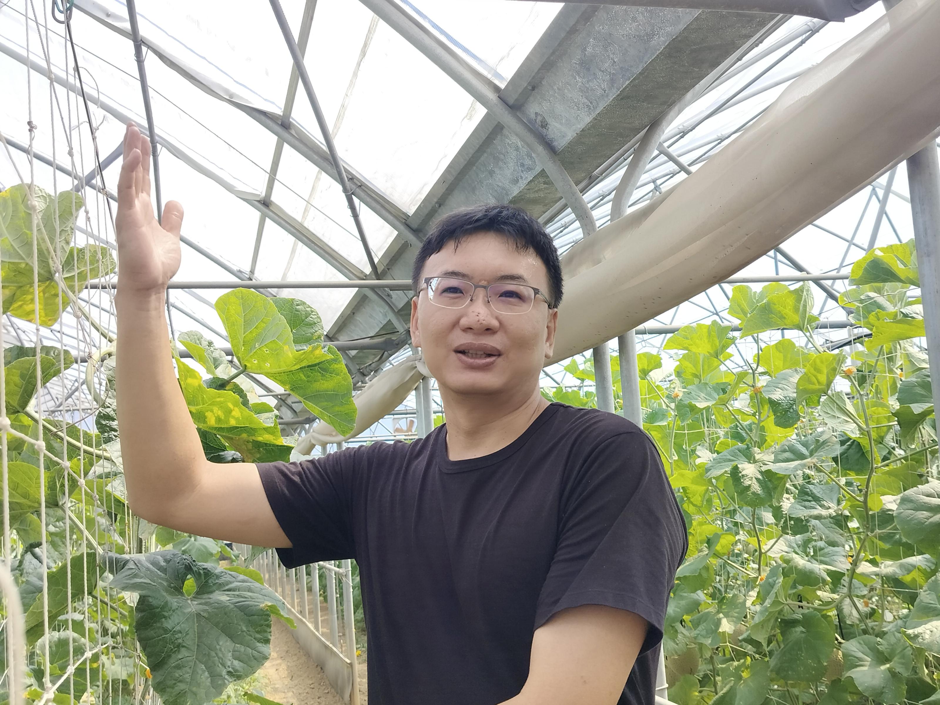 學員至渥業農場進行業師場域參訪，學習不同品種洋香瓜栽培管理。