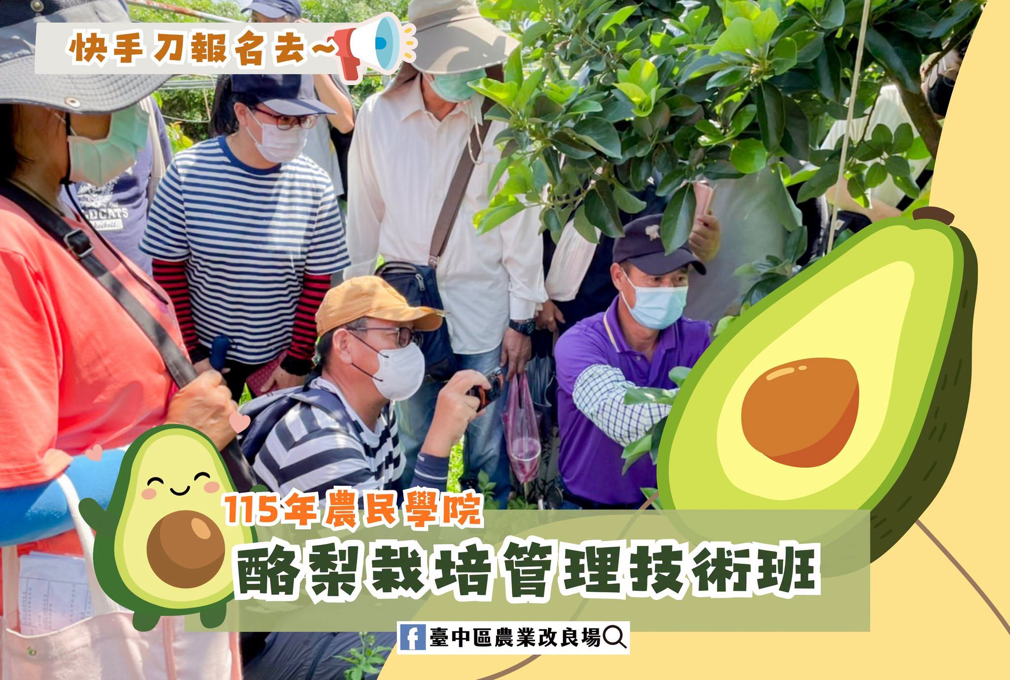 08月04日 本場農民學院課程「酪梨栽培管理技術進階選修班」-即將開始報名~
