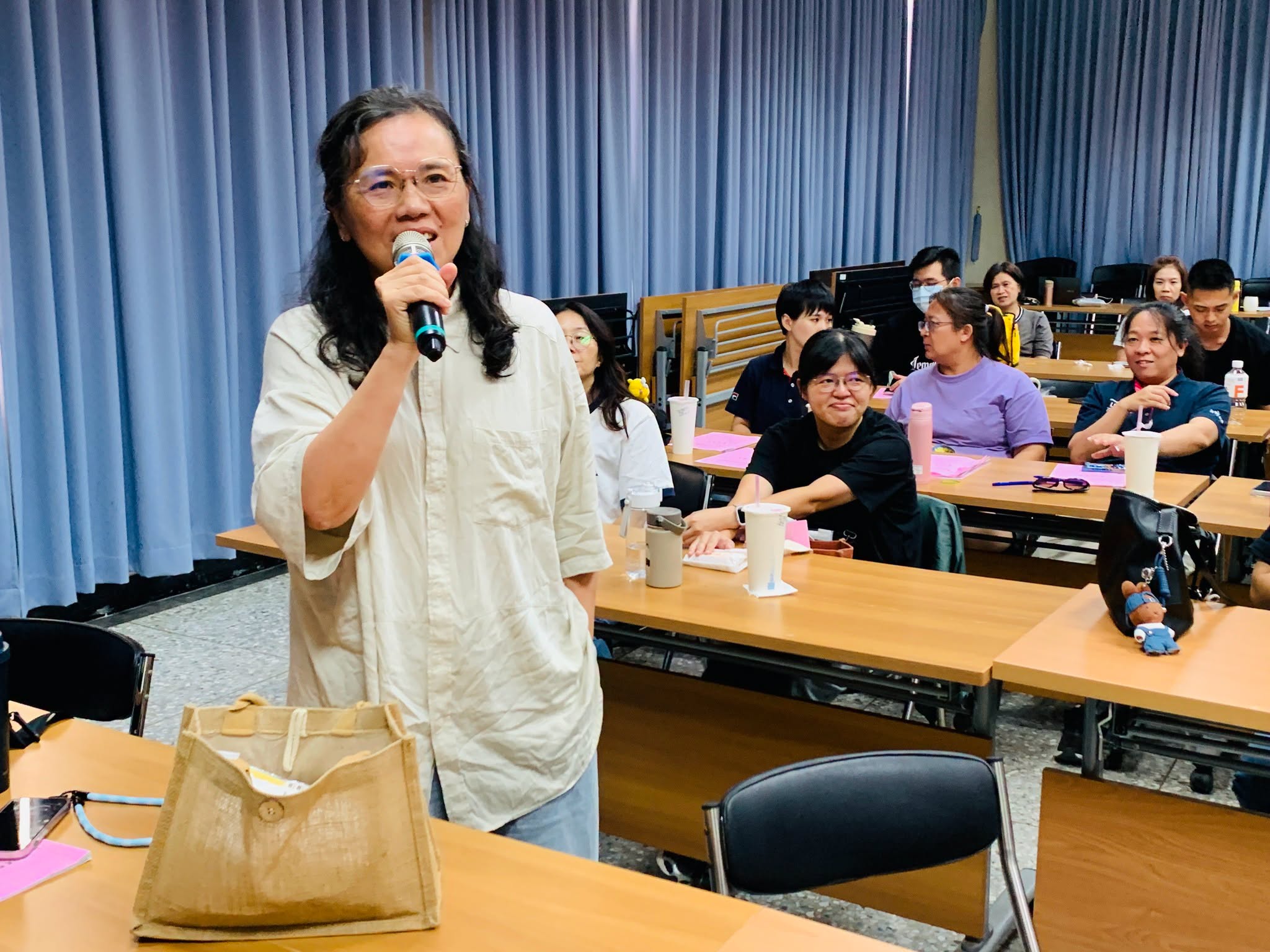 北斗國小游美雯校長與學員分享校園食農教育推動經驗及實務心得。