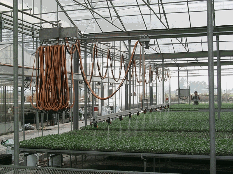 自動換棟型懸吊桿式噴霧系統