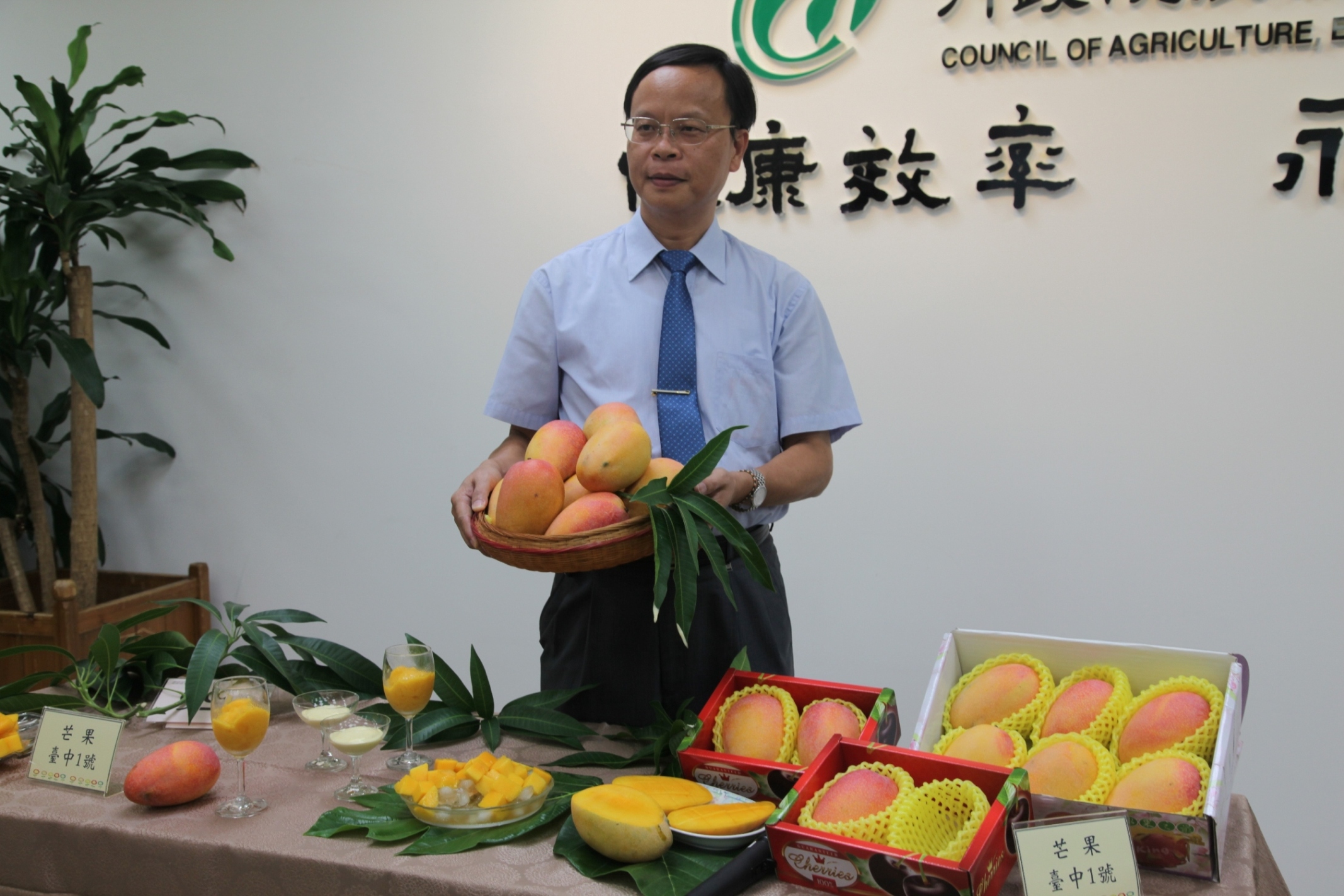 林學詩場長介紹本場新育成的芒果臺中 1 號