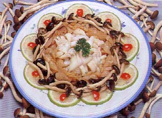 柳松茸炒雙魷