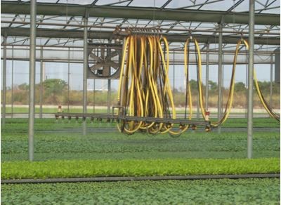 Automatic zone-shifting type boom-spraying device for greenhouse  (2005)