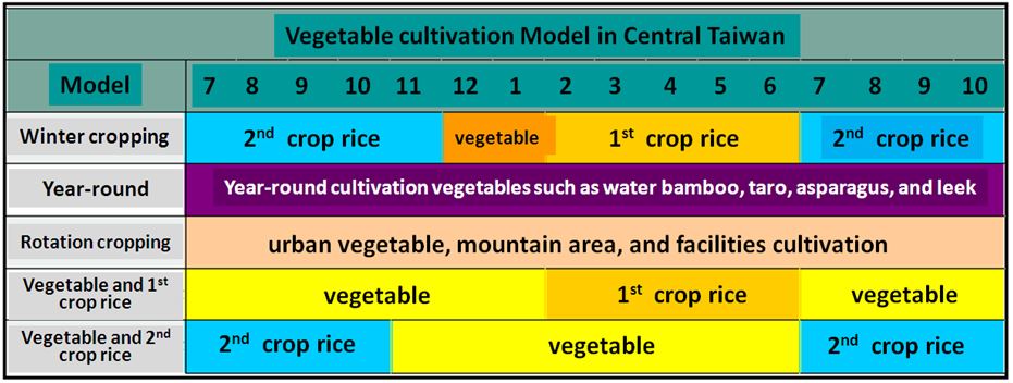 Fig. 1. Vegetable cultivation model in central Taiwan.
